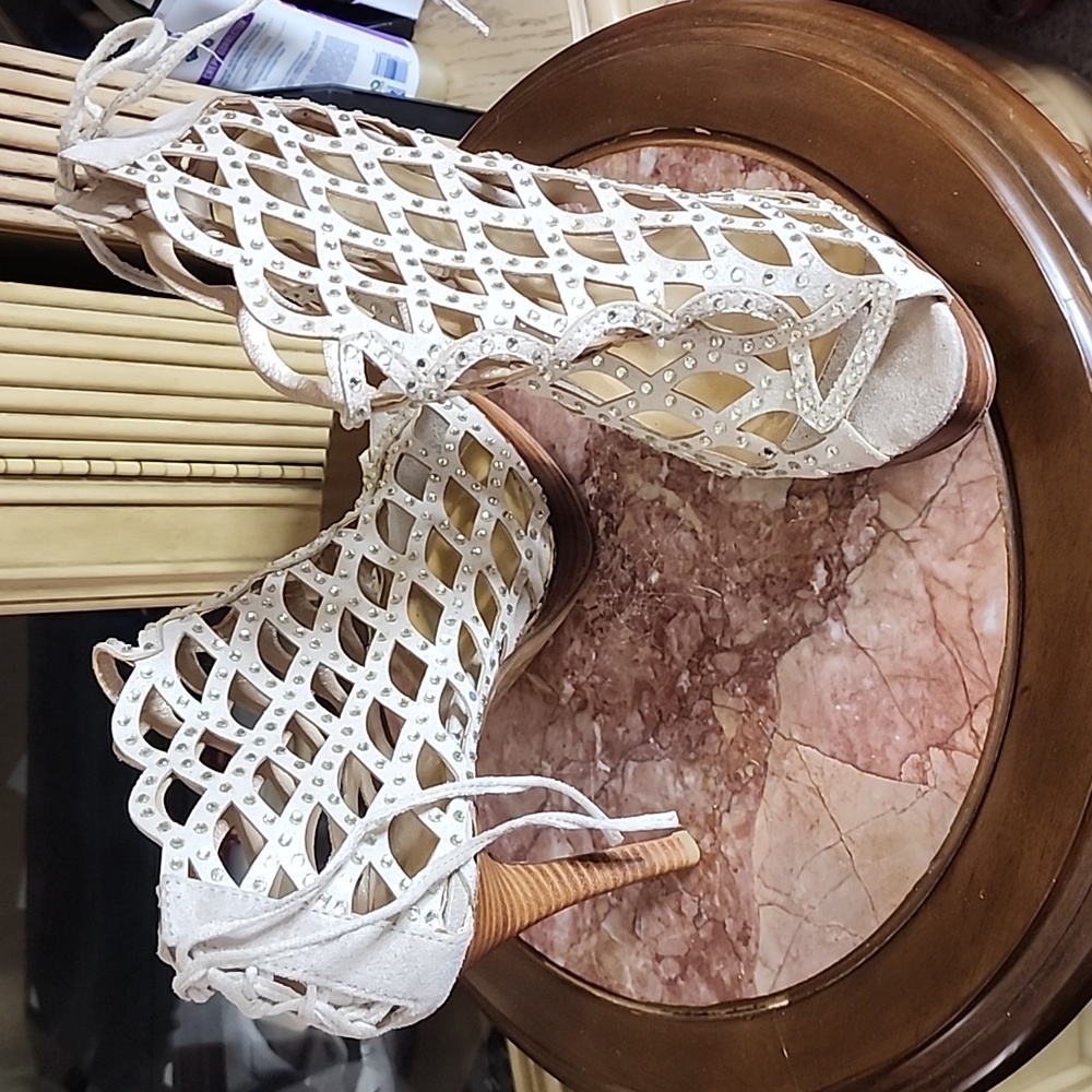 Lattice Rhinestone Heel